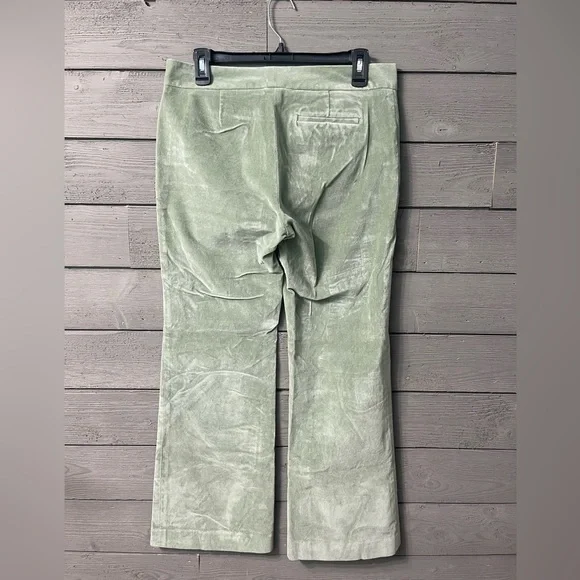 Gap Sage Green Velour Modern Fit Flare Pants Sz 8 Ankle - Picture 5 of 9
